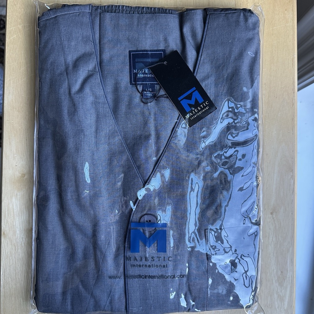 Majestic International Pajama Sleep Set Men's Large Charcoal 100% Cotton NWT